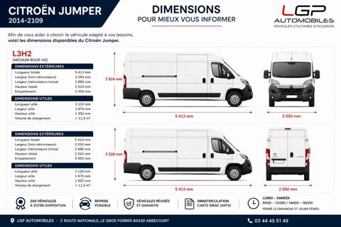 Jumper 1&deg; Main / 2.2L blue HDI 140cv de 2021 L3H2 version DRIVER 3 2021 occasion 60430 Abbecourt