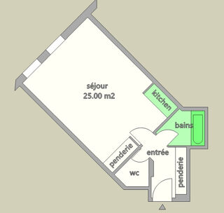  Appartement  vendre 1 pice 34 m