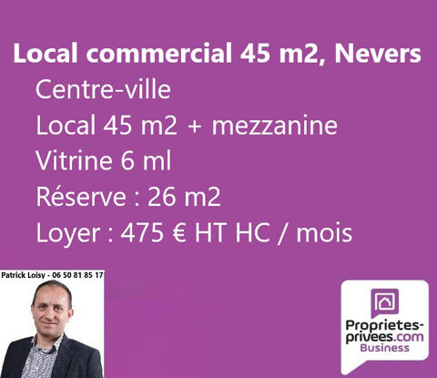 NEVERS CENTRE  - LOCATION LOCAL COMMERCIAL 45 M2 475 58000 Nevers