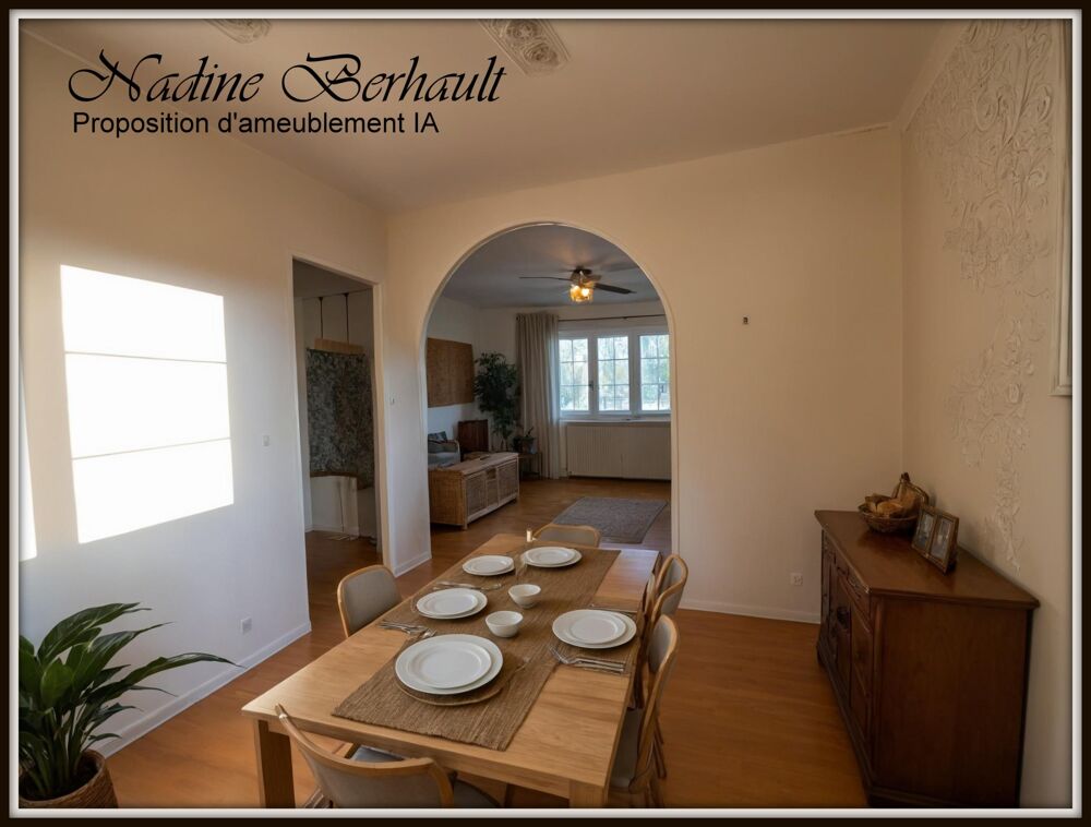 Maison à vendre 4 pièces Amilly gare (45), sous sol complet, 2 ch en étage, salon avec cheminée, cuisine aménagée, jardin clos,