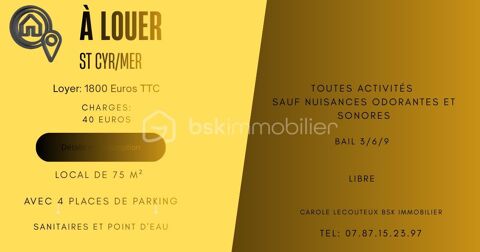 ?&Agrave; louer � Local commercial 75 m&sup2; � Saint-Cyr-sur-Mer 1840 83270 Saint cyr sur mer