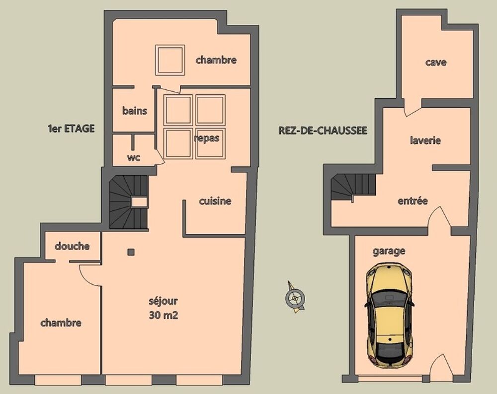 Vente Duplex/Triplex Dpt Seine Maritime (76),  vendre ROUEN Quartier hyper centre - Rive droite -appartement T4 de 102,6 m garage, cave Rouen