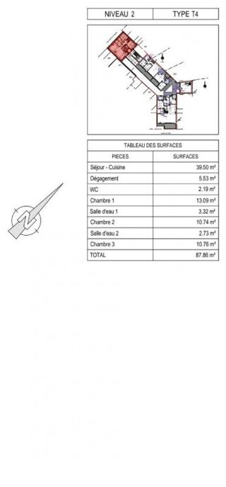  Appartement � vendre 4 pi�ces 87 m�