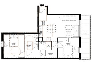  Appartement à louer 3 pièces 63 m²