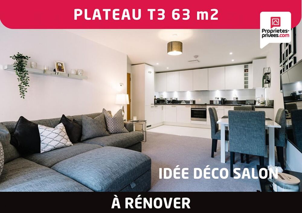 Plateau appartement 3 pièces 63 m2 à rénover - Amiens Saint- Maurice
