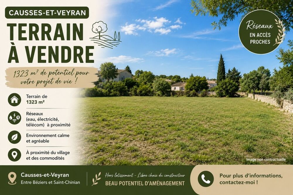 Vente Terrain Terrain à vendre  CAUSSES ET VEYRAN (34) Causses et veyran