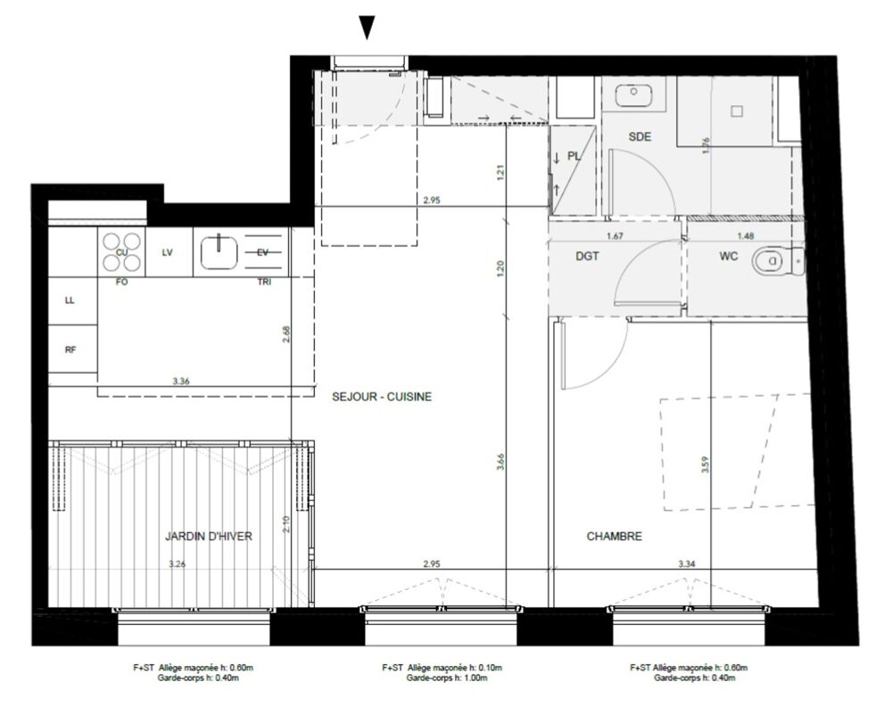 Vente Appartement appartement T2 neuf à vendre PANTIN (93), surface habitable 55,60 m2 comprenant jardin d'hiver fermé Pantin