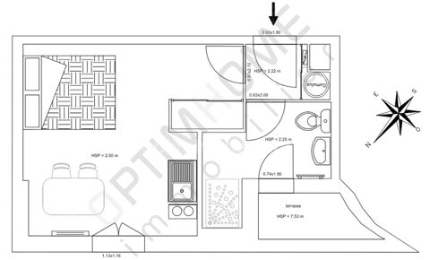  Appartement  vendre 1 pice 24 m