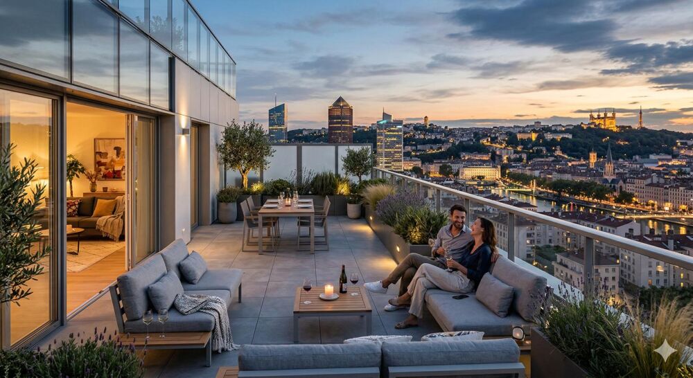 Vente Appartement **MAGNIFIQUE APPARTEMENT RARE À LA VENTE - PARKING - TERRASSE DE 36M2 - VUE DÉGAGÉE Lyon 3