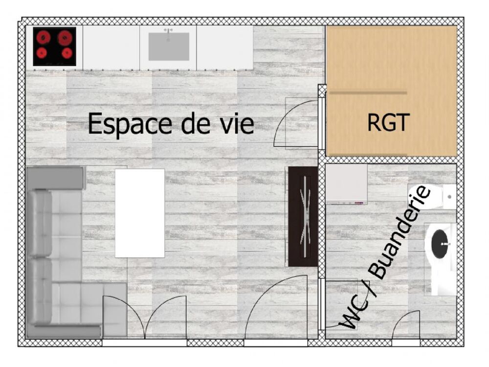 Appartement a louer eragny - 2 pièce(s) - 40 m2 - Surfyn