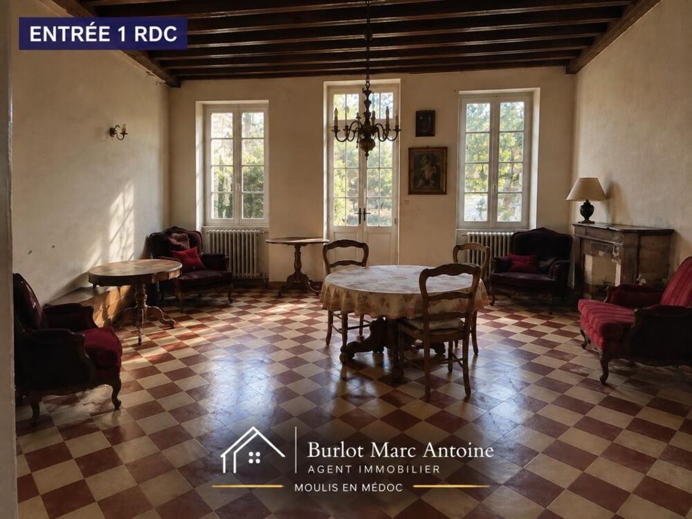 MOULIS-EN-MÉDOC  MAISON BOURGEOISE À DIVISER  PROJET INVESTISSEUR 4 À 5 LOGEMENTS