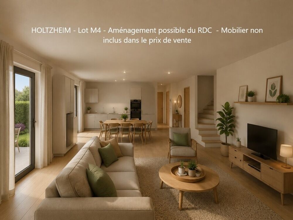 Maison jumelée 91 m² + jardin + terasse+ garage à vendre 4 pièces HOLTZHEIM (67)