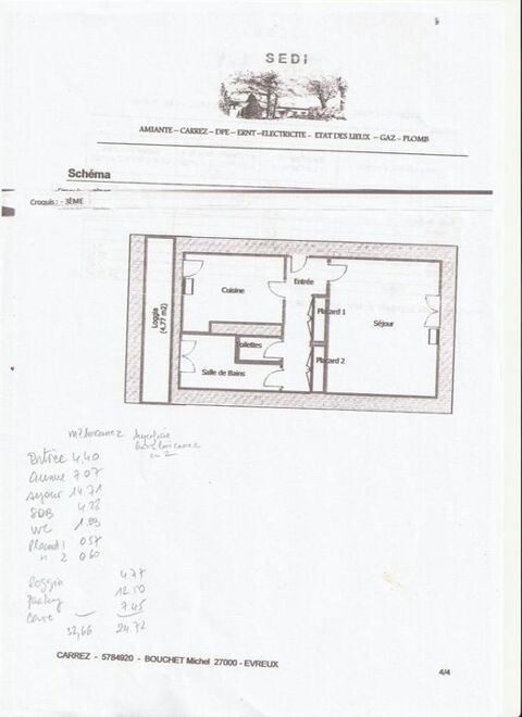   Appartement de 33m2 � louer sur �vreux Appartement - 1 pi�ce(s) - 33 m�