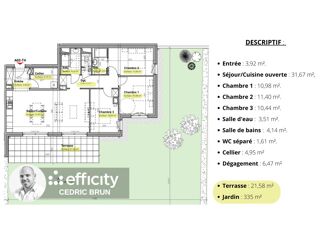  Appartement � vendre 4 pi�ces 88 m�