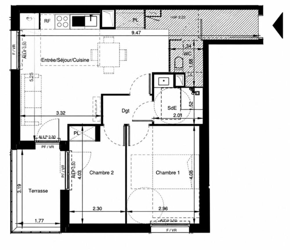 Location Appartement T3 avec terrasse et parking à TOURNEFEUILLE Tournefeuille