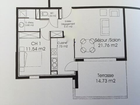  Appartement � louer 2 pi�ces 52 m�