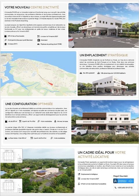   EN EXCLUSIVITE - A LOUER – LOCAUX COMMERCIAUX & PROFESSIONNELS – LE MOULE (QUARTIER PORTLAND) 