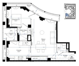  Appartement à vendre 2 pièces 52 m²