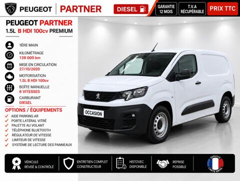 Peugeot Partner 1&deg; Main / 1.5L B HDI 100cv Pack Premium GRIP/RADAR/CLIM/REGU 2021 occasion Abbecourt 60430