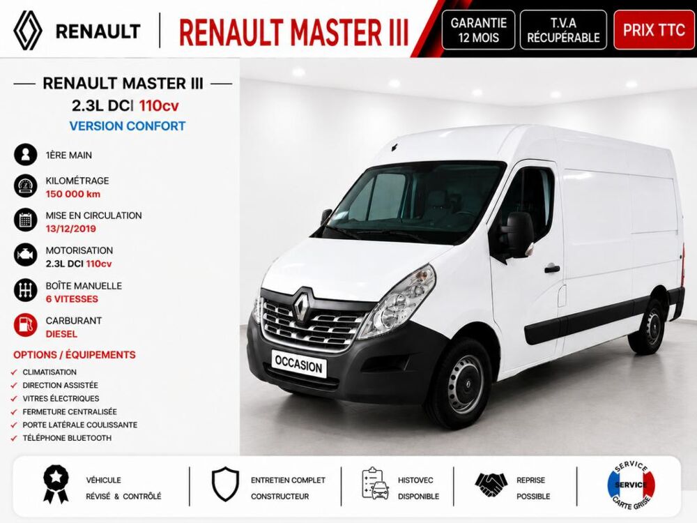 Master 1&deg; Main / 2.3 Dci 110cv de 2020 L2H2 3 PLACES Version Confor 2020 occasion 60430 Abbecourt