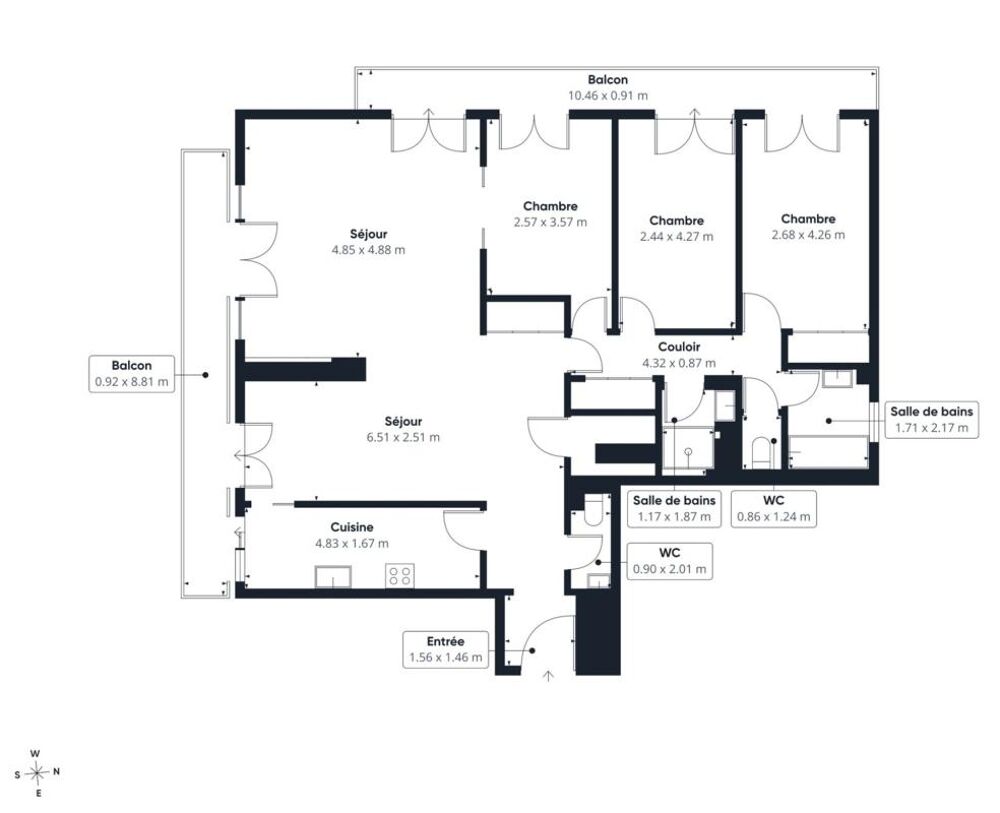 Vente Appartement Boulogne-Nord, avenue Jean-Baptiste Clément, au pied des commerces. 5 pièces 103 m², appartement d'angle, double balcon, vue jar Boulogne billancourt