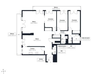 Vente Appartement Boulogne-Nord, avenue Jean-Baptiste Clément, au pied des commerces. 5 pièces 103 m², appartement d'angle, double balcon, vue jar Boulogne billancourt