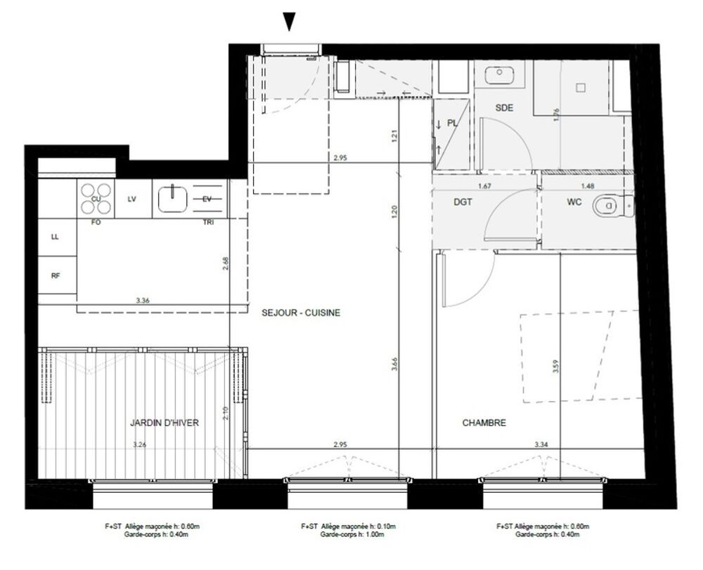 Vente Appartement appartement T2 neuf à vendre PANTIN (93), surface habitable 55,60 m2 comprenant jardin d'hiver fermé Pantin