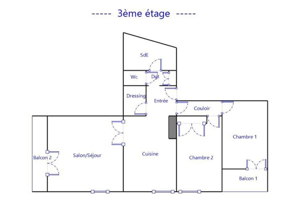 Le Chambon Feugerolles 42500 appartement de 87m² 2 chambres au 3ème étage sur 3, CAVE ET GARAGE