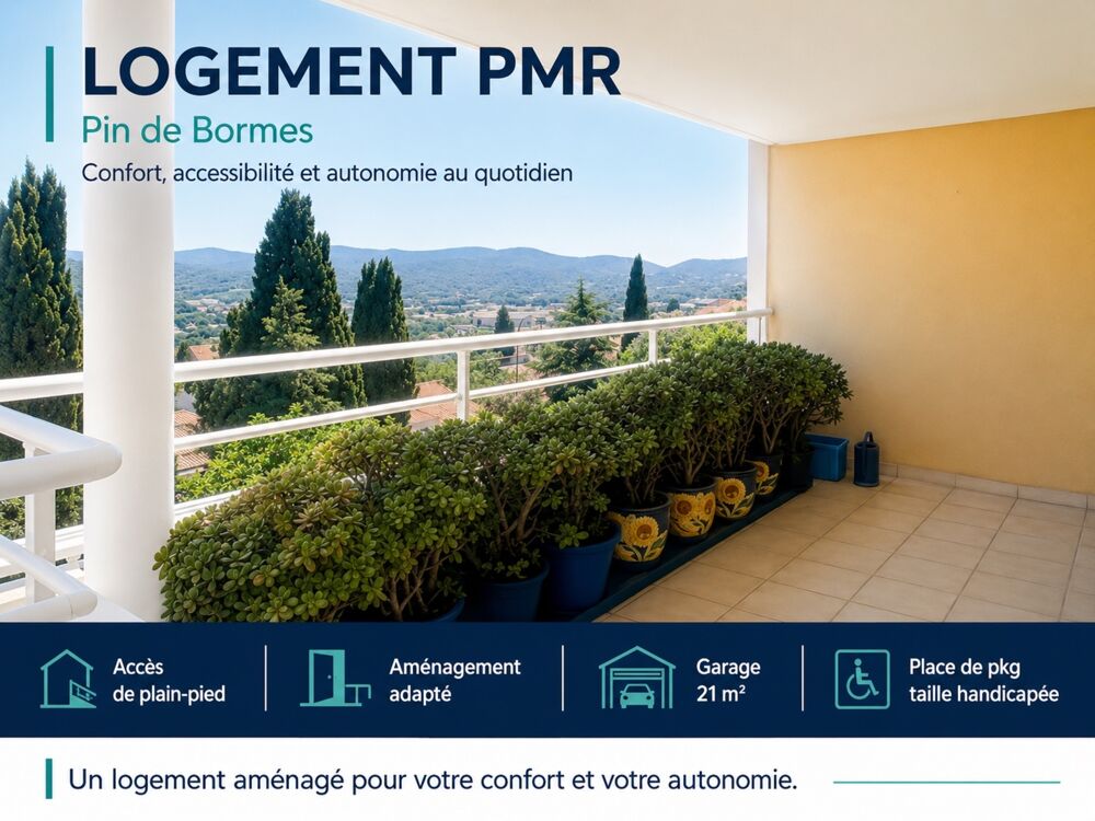 Vente Appartement Appartement à vendre 2 pièces BORMES LES MIMOSAS (83), plain pied, PMR, Vue dégagée, PKG + GARAGE Bormes les mimosas