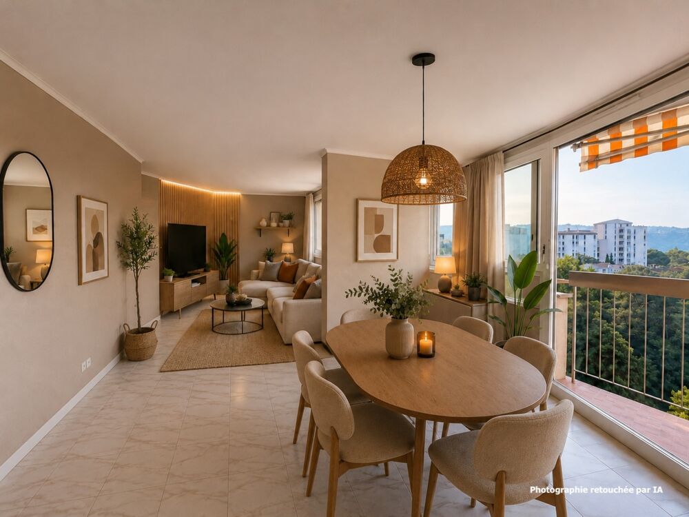 Vente Appartement Appartement 5 pièces (3 chambres) vue dégagée avec terrasse, cave et parking privé Carros