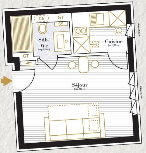 Appartement � louer 1 pi�ce 19 m�