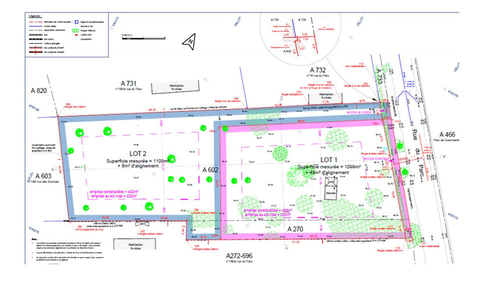Vente Terrain Terrain Bussy Saint Martin 1099 m2 lot n°1 Bussy saint georges