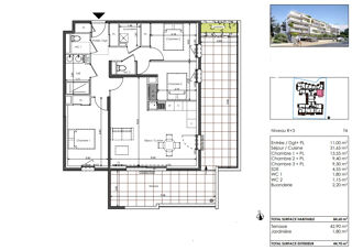  Appartement  vendre 4 pices 84 m