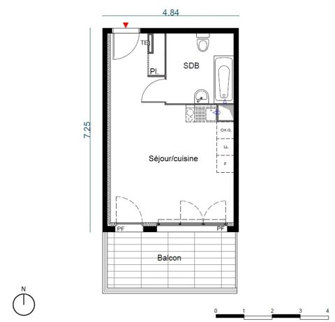  Appartement � louer 1 pi�ce 28 m�