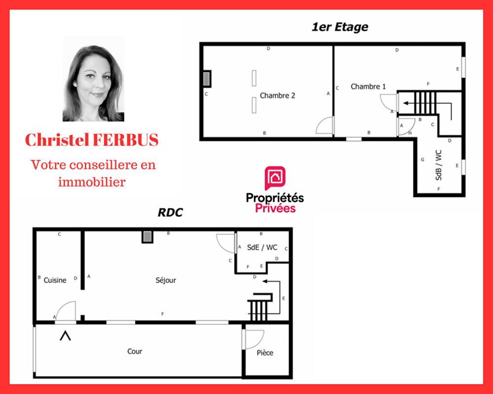 93270 SEVRAN -Maison 3 pièces 51.48 m² -2 Chambres - Cellier - Cour extérieur