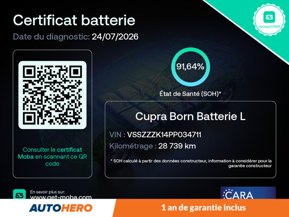 Born Batterie L VZ 231 ch 2023 occasion 92130 Issy-les-Moulineaux