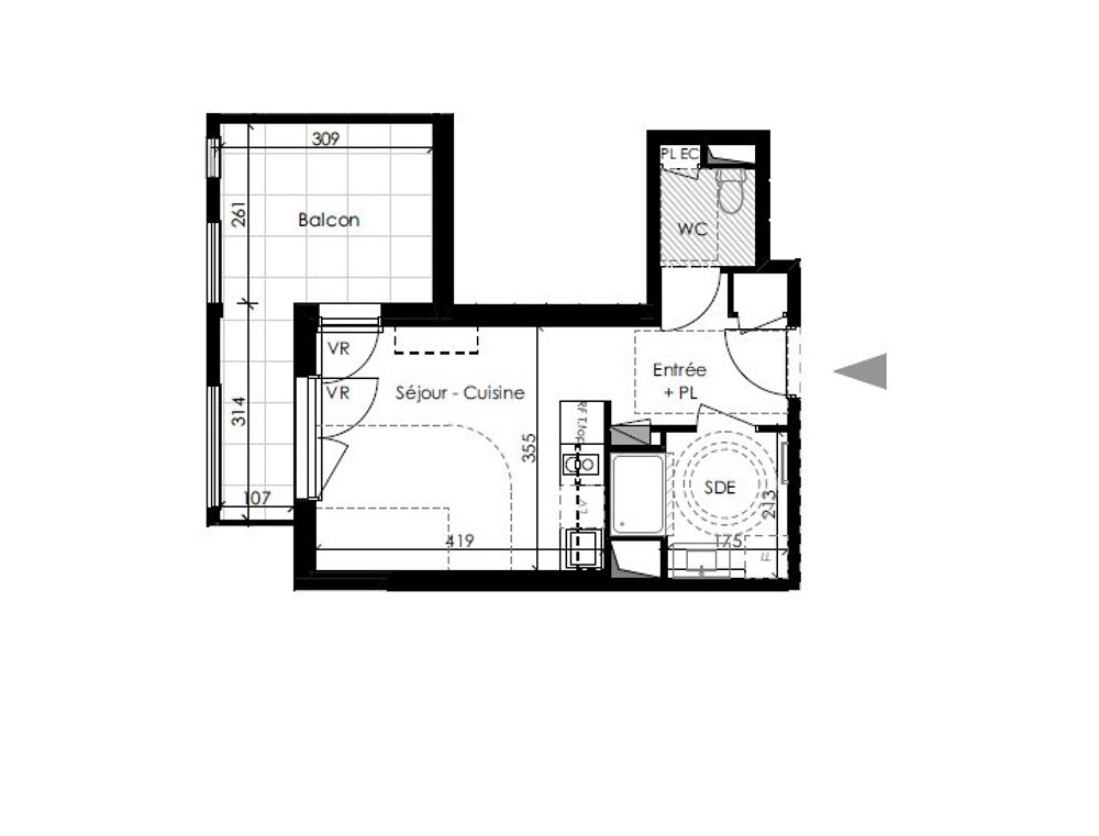 Studio avec parking et balcon au Pontet