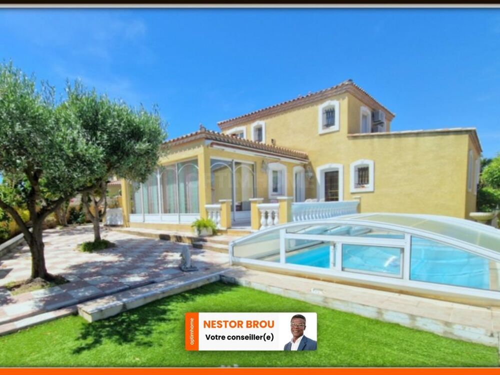 Maison avec piscine couverte, loggia, jardin paysager et potager  BALARUC LES BAINS (34)