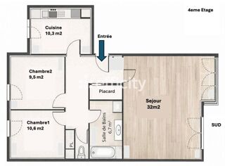  Appartement � vendre 4 pi�ces 80 m�