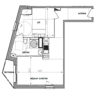  Appartement à louer 2 pièces 42 m²