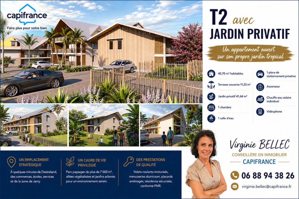 Vente Appartement T2 avec jardin privatif au cœur de Destrellan – Baie-Mahault Baie mahault