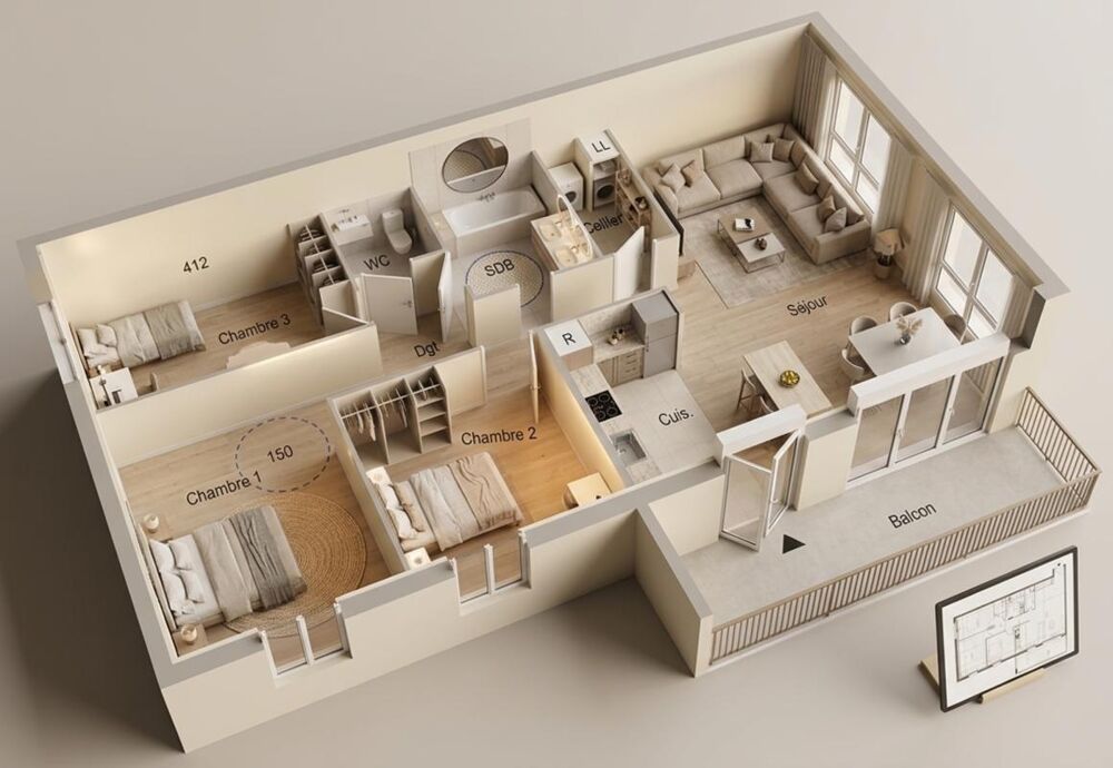 Vente Appartement ? PAU OUEST – Magnifique Appartement T4 de 83 m² avec Balcon exposé Est - IDRON (64) Idron
