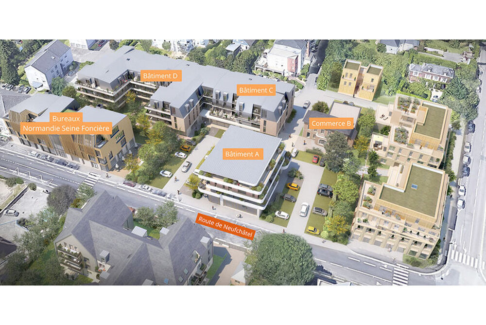 Studio neuf à vendre BOIS GUILLAUME 76230, surface habitable 23.93 m2 + terrasse jardin 13.48 m2
