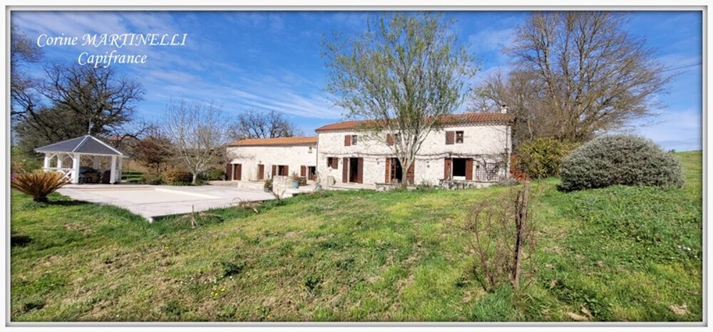 Bon Encontre - Maison en pierre 8 pièces, 200 m2 habitables - terrain de 9 567 m2 - piscine