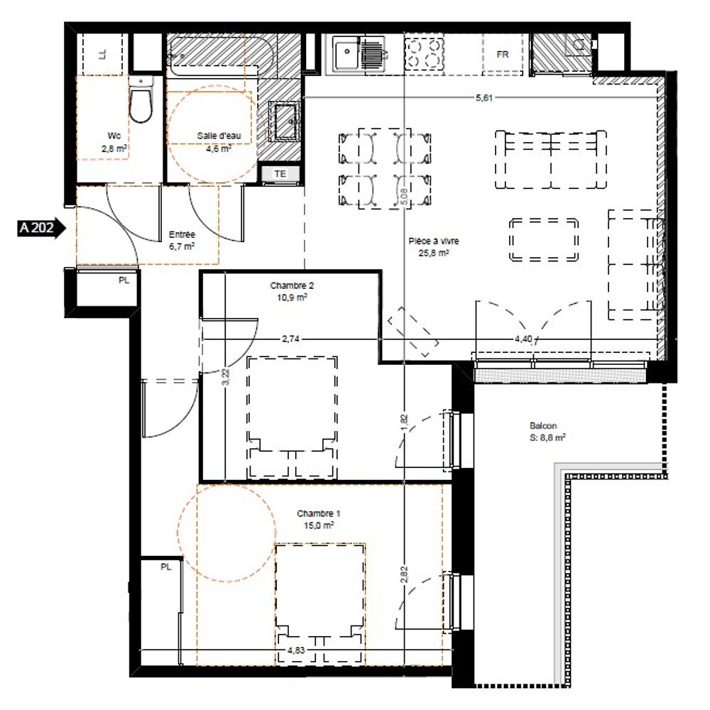 Location Appartement Appartement T3 neuf avec balcon et parking à  Saint-Vincent-de-Paul Saint vincent de paul