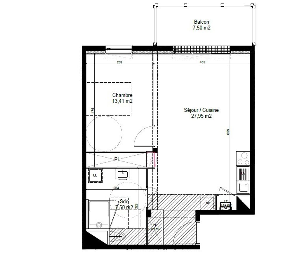 T2 NEUF avec balcon et parking à CHARTRES