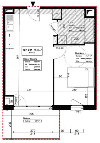  Appartement à louer 2 pièces 40 m²