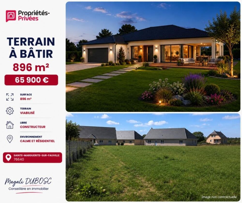 Vente Terrain Terrain à bâtir viabilisé 896 m2 - cadre calme Terres de caux