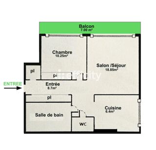  Appartement � vendre 2 pi�ces 49 m�