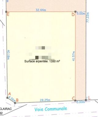  Terrain � vendre 1350 m�